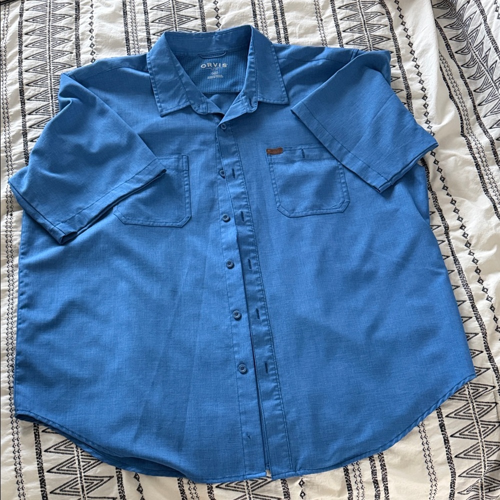 Orvis Vibrant Blue Collared Shirt